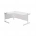 Jemini Radial Left Hand Cantilever Desk 1600x1200x730mm Nova OakWhite KF807667 KF801874