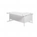 Jemini Radial Left Hand Cantilever Desk 1600x1200x730mm Nova OakWhite KF807667 KF801874