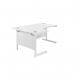 Jemini Radial Left Hand Cantilever Desk 1600x1200x730mm Nova OakWhite KF801874 KF801874