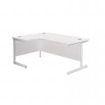 Jemini Radial Left Hand Cantilever Desk 1600x1200x730mm Nova OakWhite KF801874 KF801874