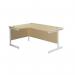 Jemini Radial Left Hand Cantilever Desk 1600x1200x730mm Maple/White KF801880 KF801880