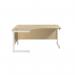 Jemini Radial Left Hand Cantilever Desk 1600x1200x730mm Maple/White KF801880 KF801880