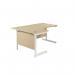 Jemini Radial Left Hand Cantilever Desk 1600x1200x730mm Maple/White KF801880 KF801880