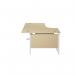 Jemini Radial Left Hand Cantilever Desk 1600x1200x730mm Maple/White KF801880 KF801880