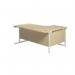 Jemini Radial Left Hand Cantilever Desk 1600x1200x730mm Maple/White KF801880 KF801880