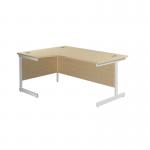 Jemini Radial Left Hand Cantilever Desk 1600x1200x730mm MapleWhite KF801880 KF801880