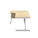 Jemini Radial Left Hand Cantilever Desk 1600x1200x730mm Maple/White KF801880 KF801880