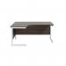 Jemini Radial Left Hand Cantilever Desk 1600x1200x730mm Dark Walnut/White KF801896 KF801896