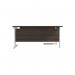 Jemini Radial Left Hand Cantilever Desk 1600x1200x730mm Dark Walnut/White KF801896 KF801896