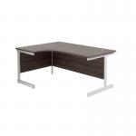 Jemini Radial Left Hand Cantilever Desk 1600x1200x730mm Dark WalnutWhite KF801896 KF801896