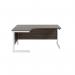 Jemini Radial Left Hand Cantilever Desk 1600x1200x730mm Dark WalnutWhite KF801896 KF801896