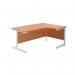 Jemini Radial Right Hand Cantilever Desk 1600x1200x730mm Beech/White KF801901 KF801901