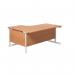 Jemini Radial Right Hand Cantilever Desk 1600x1200x730mm Beech/White KF801901 KF801901