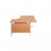 Jemini Radial Right Hand Cantilever Desk 1600x1200x730mm Beech/White KF801901 KF801901