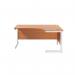 Jemini Radial Right Hand Cantilever Desk 1600x1200x730mm Beech/White KF801901 KF801901