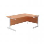 Jemini Radial Right Hand Cantilever Desk 1600x1200x730mm BeechWhite KF801901 KF801901