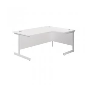 Jemini Radial Right Hand Cantilever Desk 1600x1200x730mm White/White KF801936 KF801936