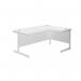 Jemini Radial Right Hand Cantilever Desk 1600x1200x730mm White/White KF801936 KF801936