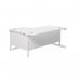 Jemini Radial Right Hand Cantilever Desk 1600x1200x730mm White/White KF801936 KF801936