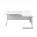 Jemini Radial Right Hand Cantilever Desk 1600x1200x730mm White/White KF801936 KF801936