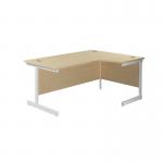 Jemini Radial Right Hand Cantilever Desk 1600x1200x730mm Maple/White KF801942 KF801942