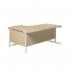 Jemini Radial Right Hand Cantilever Desk 1600x1200x730mm Maple/White KF801942 KF801942