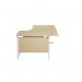 Jemini Radial Right Hand Cantilever Desk 1600x1200x730mm Maple/White KF801942 KF801942