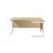 Jemini Radial Right Hand Cantilever Desk 1600x1200x730mm Maple/White KF801942 KF801942