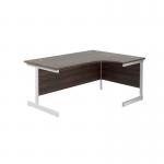 Jemini Radial Right Hand Cantilever Desk 1600x1200x730mm Dark Walnut/White KF801958 KF801958