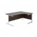 Jemini Radial Right Hand Cantilever Desk 1600x1200x730mm Dark Walnut/White KF801958 KF801958