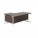 Jemini Radial Right Hand Cantilever Desk 1600x1200x730mm Dark Walnut/White KF801958 KF801958