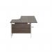 Jemini Radial Right Hand Cantilever Desk 1600x1200x730mm Dark Walnut/White KF801958 KF801958