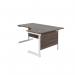 Jemini Radial Right Hand Cantilever Desk 1600x1200x730mm Dark Walnut/White KF801958 KF801958