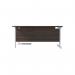 Jemini Radial Right Hand Cantilever Desk 1600x1200x730mm Dark Walnut/White KF801958 KF801958