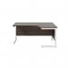 Jemini Radial Right Hand Cantilever Desk 1600x1200x730mm Dark Walnut/White KF801958 KF801958