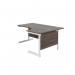 Jemini Radial Right Hand Cantilever Desk 1600x1200x730mm Dark WalnutWhite KF801958 KF801958