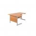 Jemini Radial Left Hand Cantilever Desk 1800x1200x730mm Beech/Silver KF801964 KF801964