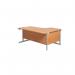 Jemini Radial Left Hand Cantilever Desk 1800x1200x730mm Beech/Silver KF801964 KF801964