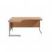 Jemini Radial Left Hand Cantilever Desk 1800x1200x730mm Nova Oak/Silver KF801986 KF801986