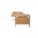 Jemini Radial Left Hand Cantilever Desk 1800x1200x730mm Nova Oak/Silver KF801986 KF801986