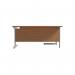 Jemini Radial Left Hand Cantilever Desk 1800x1200x730mm Nova Oak/Silver KF801986 KF801986