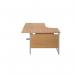 Jemini Radial Left Hand Cantilever Desk 1800x1200x730mm Nova OakSilver KF801986 KF801986