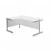 Jemini Radial Left Hand Cantilever Desk 1800x1200x730mm White/Silver KF801992 KF801992