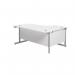 Jemini Radial Left Hand Cantilever Desk 1800x1200x730mm White/Silver KF801992 KF801992