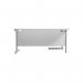 Jemini Radial Left Hand Cantilever Desk 1800x1200x730mm White/Silver KF801992 KF801992