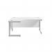 Jemini Radial Left Hand Cantilever Desk 1800x1200x730mm WhiteSilver KF801992 KF801992