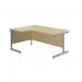 Jemini Radial Left Hand Cantilever Desk 1800x1200x730mm Maple/Silver KF802004 KF802004