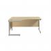 Jemini Radial Left Hand Cantilever Desk 1800x1200x730mm Maple/Silver KF802004 KF802004