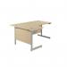 Jemini Radial Left Hand Cantilever Desk 1800x1200x730mm Maple/Silver KF802004 KF802004