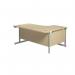 Jemini Radial Left Hand Cantilever Desk 1800x1200x730mm Maple/Silver KF802004 KF802004